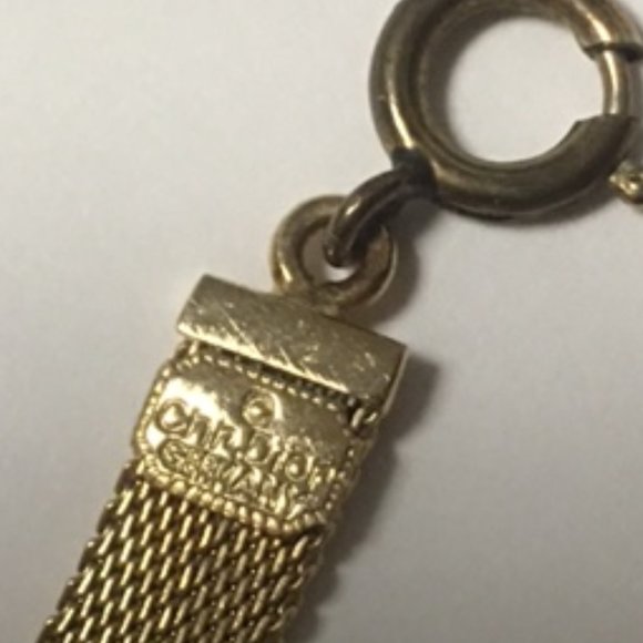 Vintage Christian Dior Germany Gold Tone Mesh Choker Necklace - Picture 2 of 11